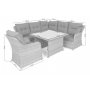 Hrnsoffa Bergamo med ftlj & bord - Beige/beige melerad