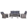 Orlando tuinmeubelgroep verstelbare fauteuils met hoge rugleuning - Grijs/beige