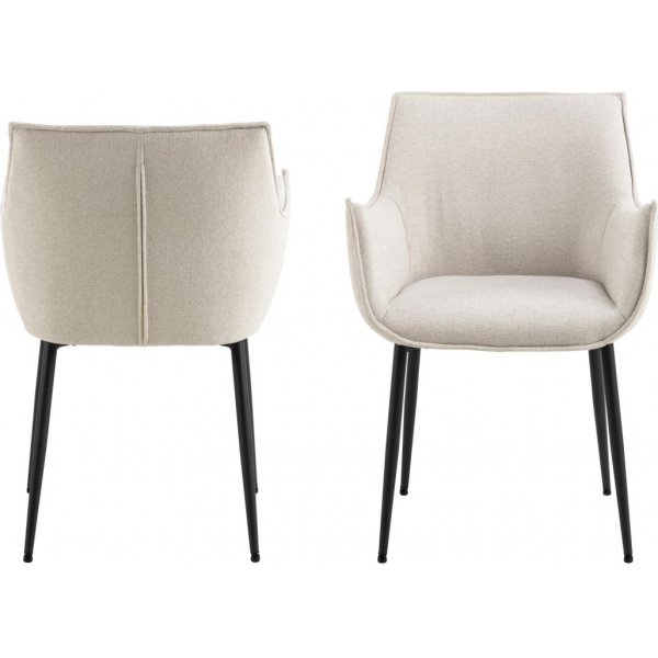 Bonita karmstol - Beige chenille/matt svart Bonita karmstol - Beige chenille/matt svart