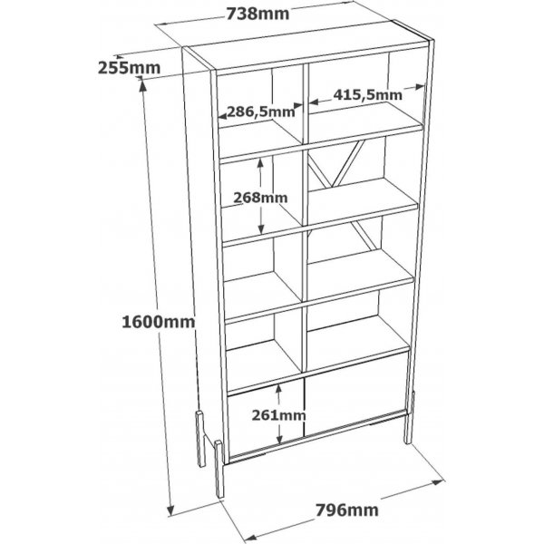 Bruno bokhylla - Brun/antracit Bruno bokhylla - Brun/antracit