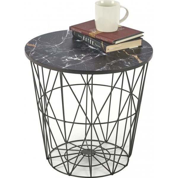 Table basse Harissa 42 cm - Marbre noir/noir