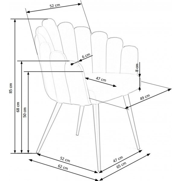 Cadeira eetkamerstoel 410 - Grijs Cadeira eetkamerstoel 410 - Grijs