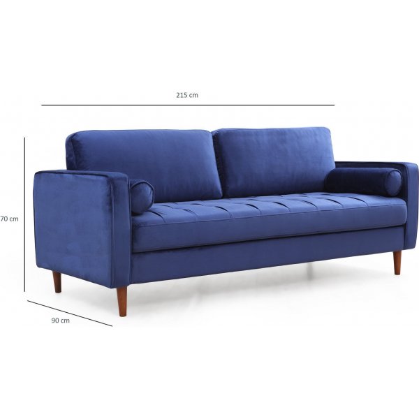 Canapé 3 places Rome - Bleu marine Canapé 3 places Rome - Bleu marine