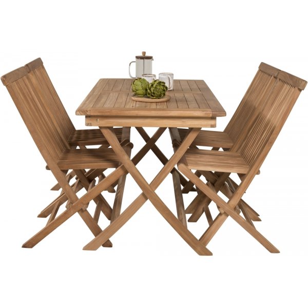 Kenya rektangulär utematgrupp med 4 st Kenya stolar - Teak Kenya rektangulär utematgrupp med 4 st Kenya stolar - Teak
