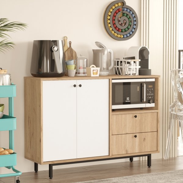 Armoire de cuisine Royce 2 - Chêne/blanc Armoire de cuisine Royce 2 - Chêne/blanc