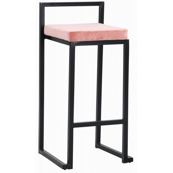 Simple barstol - Dusty rose/svart