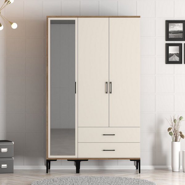 Armoire Kumsal 8 Noyer/crème Armoire Kumsal 8 Noyer/crème