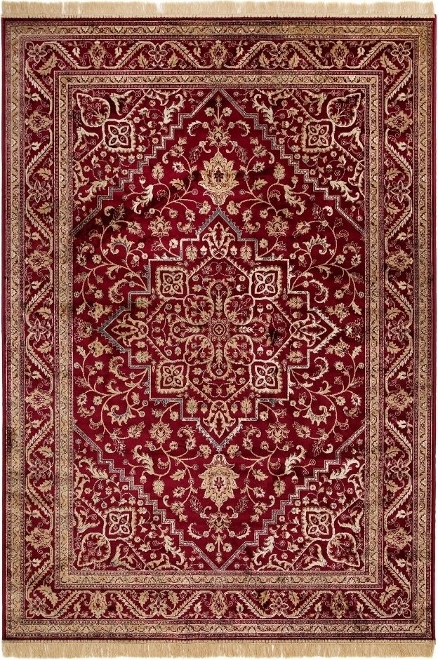 Viskosmatta Casablanca Kashan - Röd - 160x230 cm - Maskinvävda mattor, Mattor
