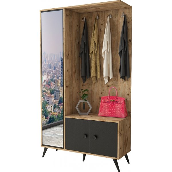 Vilamo hallmöbel - Furu/svart Vilamo hallmöbel - Furu/svart