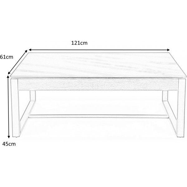 Table basse Ramona 121 x 61 cm - Marbre noir/noyer Table basse Ramona 121 x 61 cm - Marbre noir/noyer