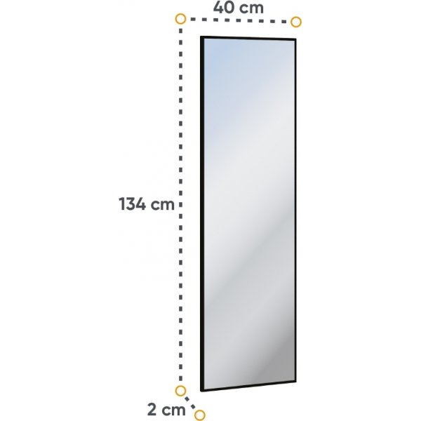 Quant smalle spiegel - Zwart Quant smalle spiegel - Zwart
