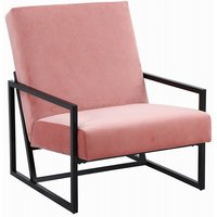 Simple lounge fåtölj - Rosa sammet Simple lounge fåtölj - Rosa sammet
