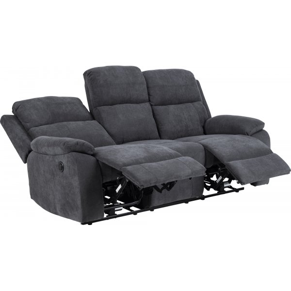 Canapé inclinable 3 places Mora - Gris Canapé inclinable 3 places Mora - Gris