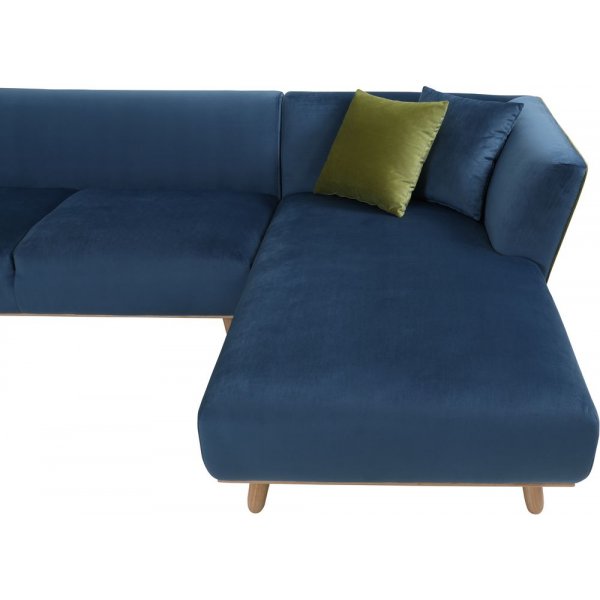 Divansoffa bl med runda trben - Hansa