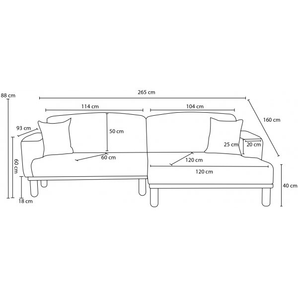 Canapé divan Reims gauche - Anthracite Canapé divan Reims gauche - Anthracite