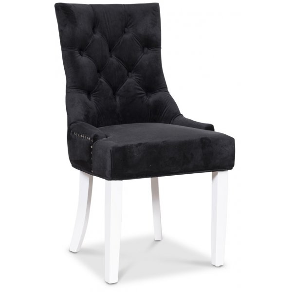 Paris matgrupp svart bord med 4 st Tuva Decotique stolar i svart sammet