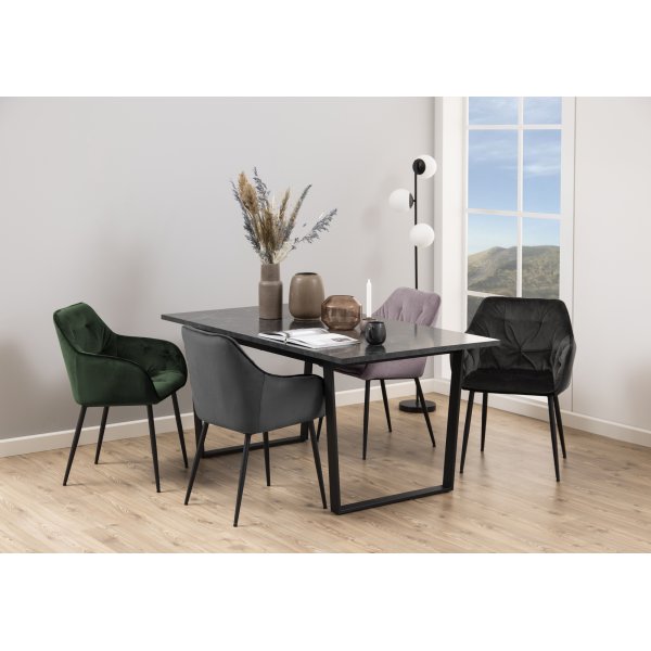 Fauteuil Brooke - Rose poudré/noir Fauteuil Brooke - Rose poudré/noir