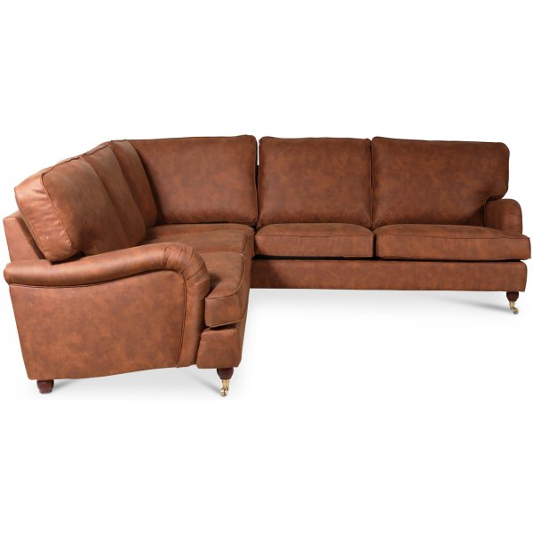 Canap d\\\'angle Howard Deluxe - Eco-cuir Cognac