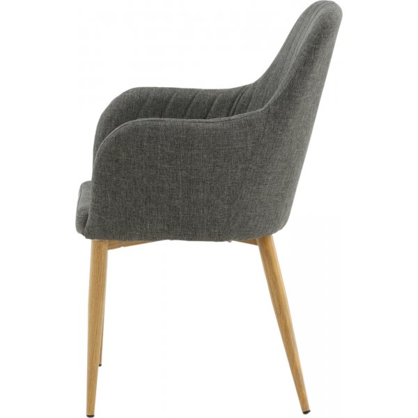 Fauteuil Paolo - Gris foncé/chêne Fauteuil Paolo - Gris foncé/chêne
