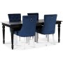 Paris matgrupp svart bord med 4 st Tuva Decotique stolar i bl sammet