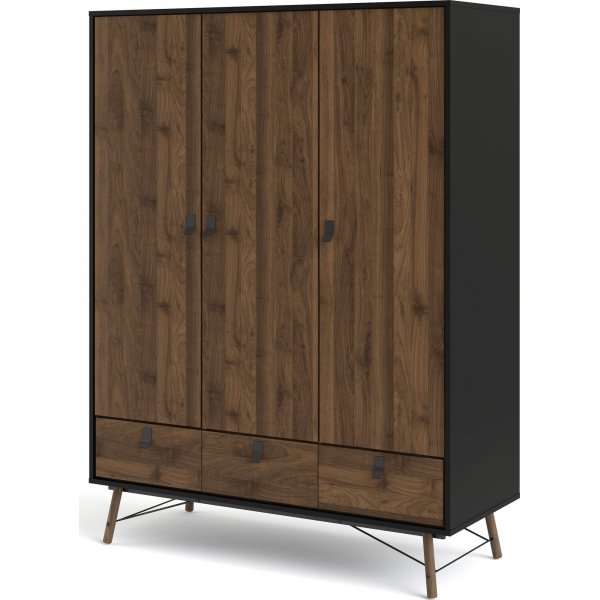 Ry garderob - Svart/valnöt Ry garderob - Svart/valnöt