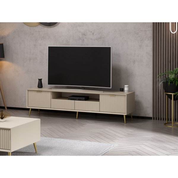 Meuble TV Bazal avec pieds - Beige Meuble TV Bazal avec pieds - Beige