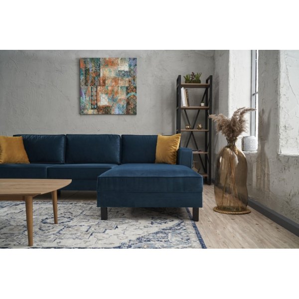 Kale divansoffa hger - Bl sammet