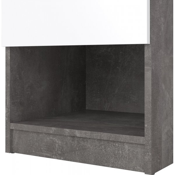 Table de chevet Naia 1 - Béton/blanc Table de chevet Naia 1 - Béton/blanc