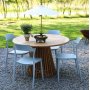 Matgrupp Salt teak: Teakbord runt 120 cm inklusive 4 st Abbe stolar