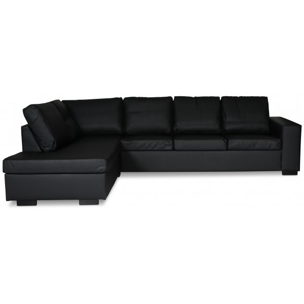 Solna soffa i läder öppet avslut A3 - Svart bonded leather + Textilrengöring för möbler Solna soffa i läder öppet avslut A3 - Svart bonded leather + Textilrengöring för möbler