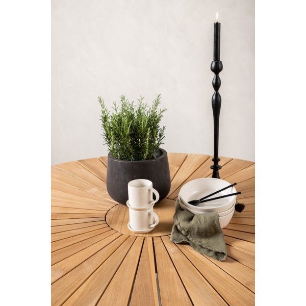 Mexico matbord 140 cm - Natur/Vit