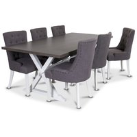 Tuva stol grått tyg Vita ben 1095 kr Trendrum.se New England stol Vit 1095 kr Trendrum.se