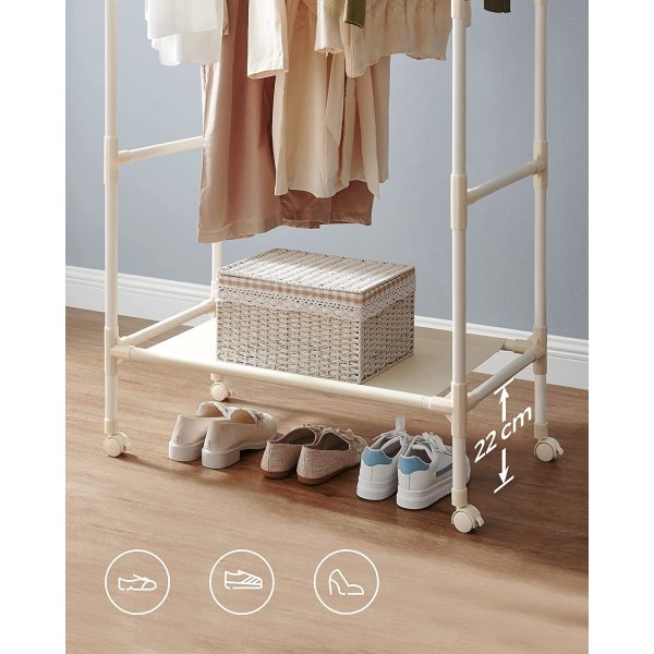 Emmanuel kldstllning p hjul - Vit