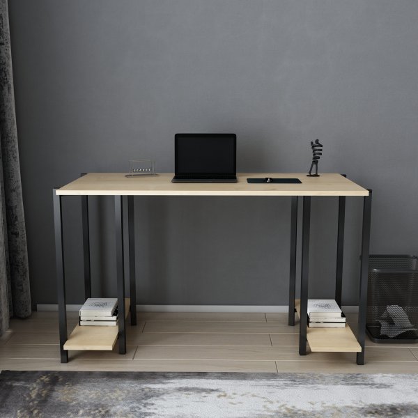 Bureau Academy 125,2 x 60 cm - Noir/chêne Bureau Academy 125,2 x 60 cm - Noir/chêne