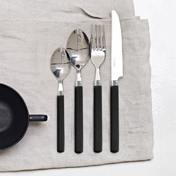 Vera bestick 24 delars set - Mnstrat svart