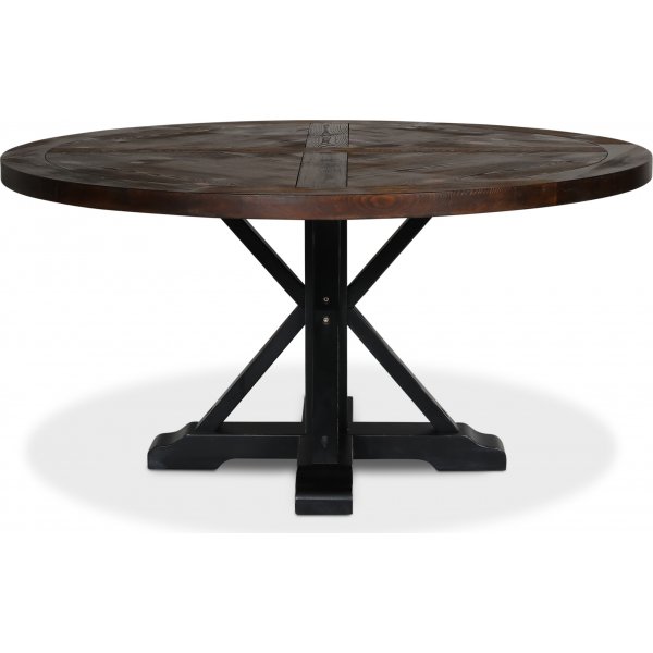 Tuva runt matbord 150 cm - Brun / Svart