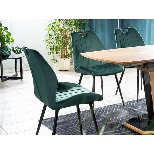 Chaise de salle à manger Bethléem - Velours vert Chaise de salle à manger Bethléem - Velours vert