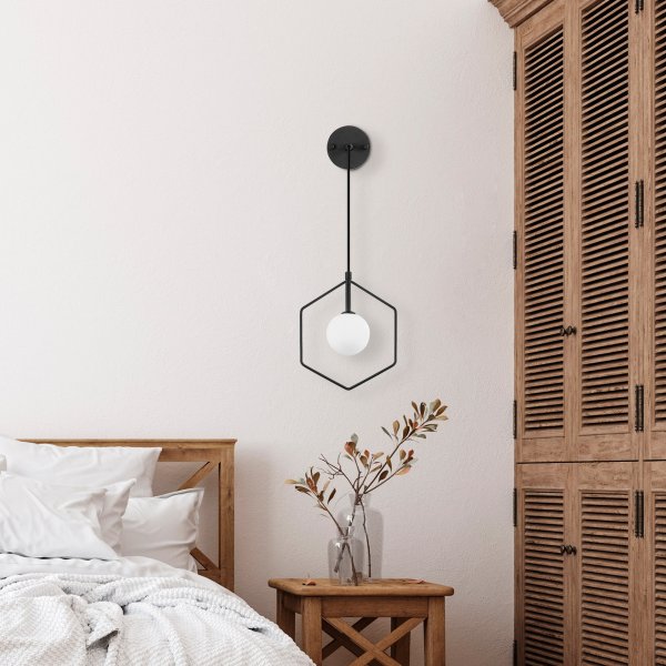 Geometri vägglampa 11105 - Svart/vit Geometri vägglampa 11105 - Svart/vit