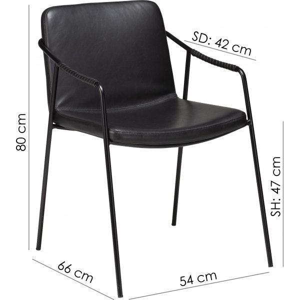 Boto karmstol - Svart PU Boto karmstol - Svart PU