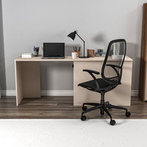 Bureau Akser 180 x 47 cm - Noyer clair/beige Bureau Akser 180 x 47 cm - Noyer clair/beige
