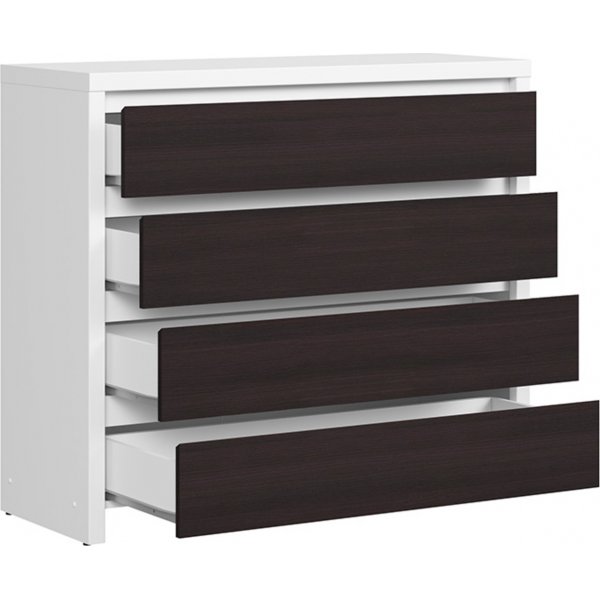 Caspian ladekast 105 x 92 cm - Wit/wenge Caspian ladekast 105 x 92 cm - Wit/wenge