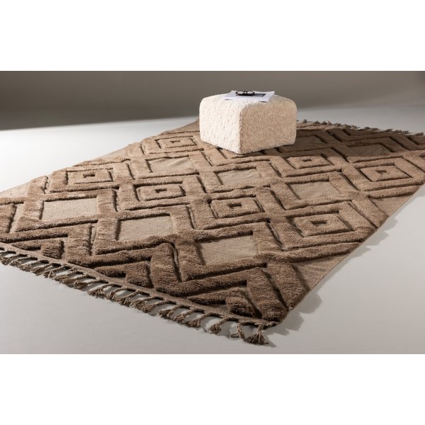 Dahliawollen vloerkleed - Donkerbruin Dahliawollen vloerkleed - Donkerbruin