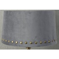 Velvet lampskärm med nitar 33 cm - Grå / Mässing Velvet lampskärm med nitar 33 cm - Grå / Mässing