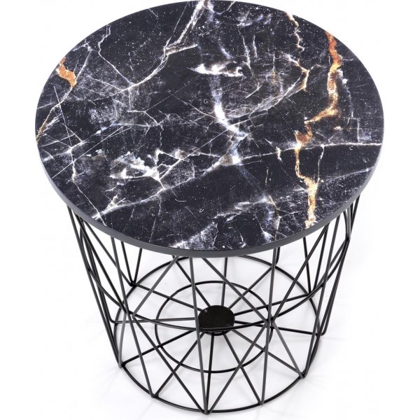 Table basse Harissa 42 cm - Marbre noir/noir