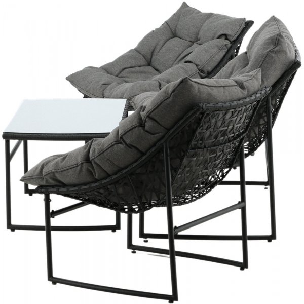 Groupe de canapés Tina - Noir/gris Groupe de canapés Tina - Noir/gris