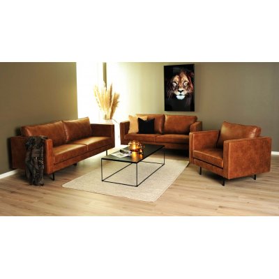 Balbus 3-sits soffa - Cognac