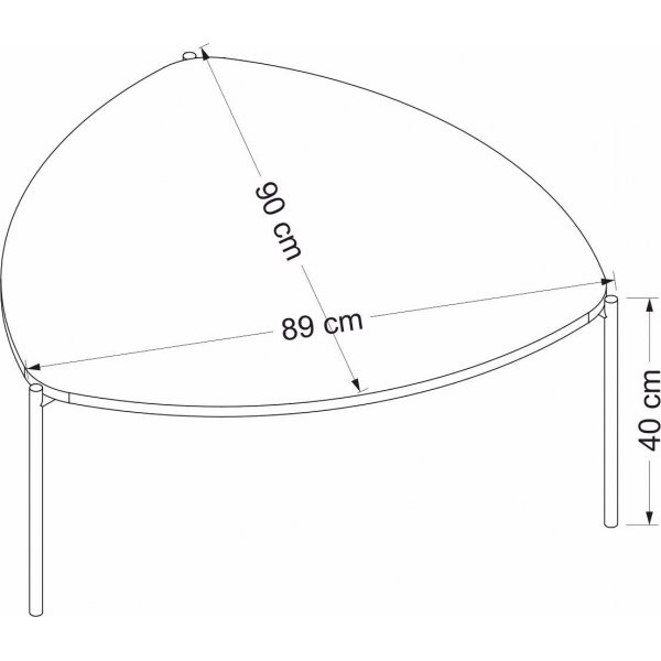 Lenny soffbord 90 x 89 cm - Antracit