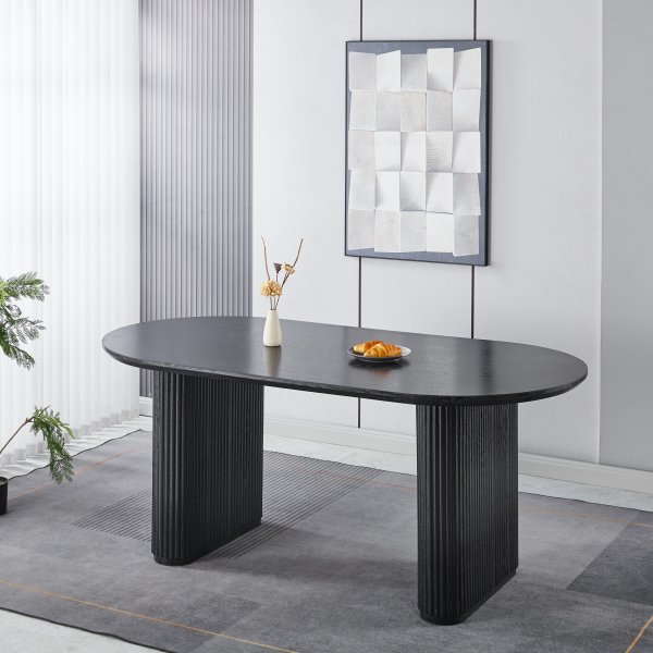 Callum matbord 180x90 cm - Svartbetsad ek Callum matbord 180x90 cm - Svartbetsad ek