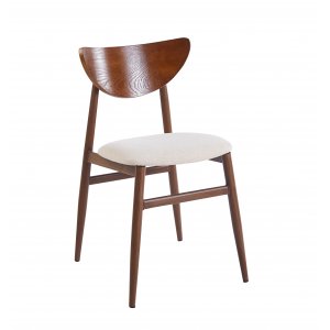 Ludvig stol med beige tyg och valnöt Ludvig stol med beige tyg och valnöt