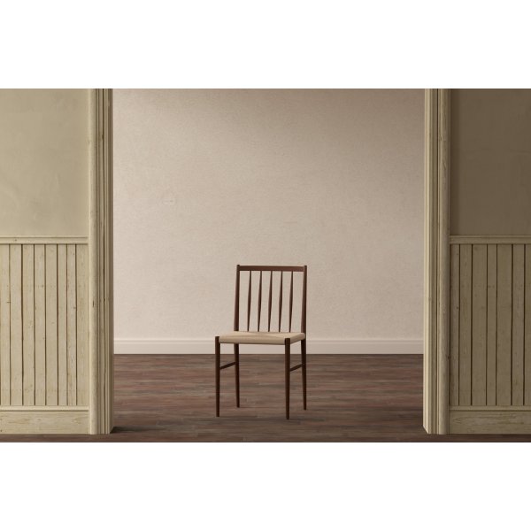 Matstol Enes i mocca med beige rep Matstol Enes i mocca med beige rep